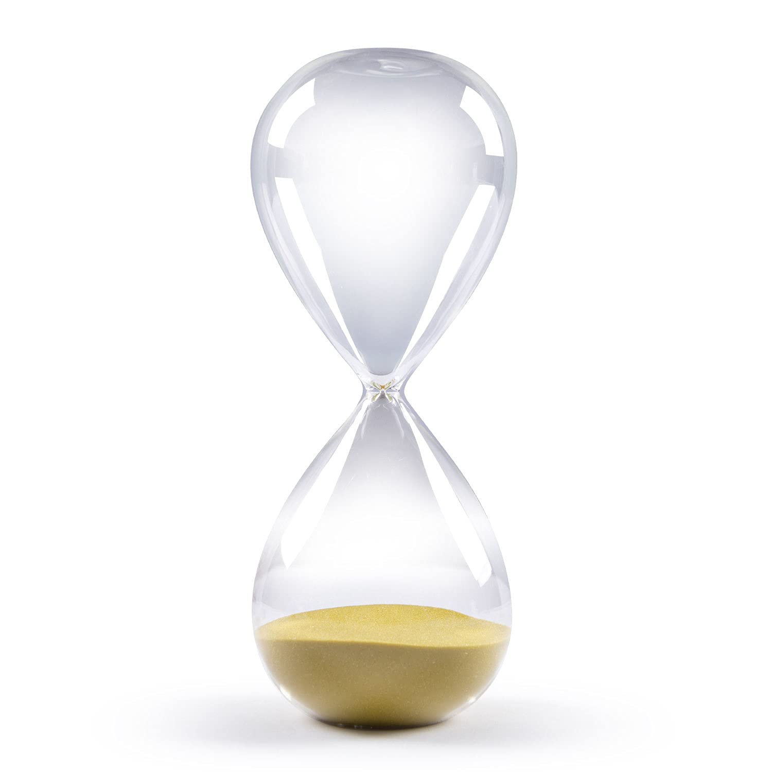 Swisselite Hourglass Sand Timers, Hourglass Sand Clock Inspired Glass For Home, Desk, Office Decor (8Inch-30Mins Gold)