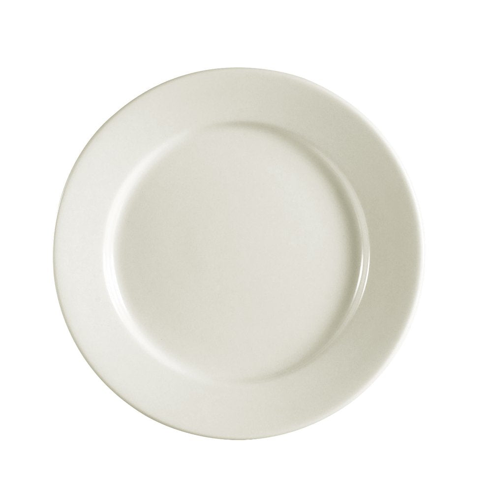 CAC China REC-7 Rolled Edge 7-1/8-Inch Stoneware Round Plate, American White, Box of 36