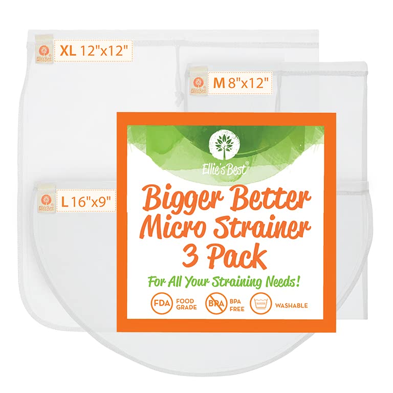 Pro Quality Nut Milk Bags, Greek Yogurt Strainer Bag & Cold Brew Coffee Bag - Commercial Grade Reusable All Purpose Almond Milk
