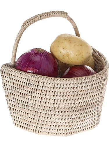Kouboo 1060075 La Jolla Wall Basket, White-Wash