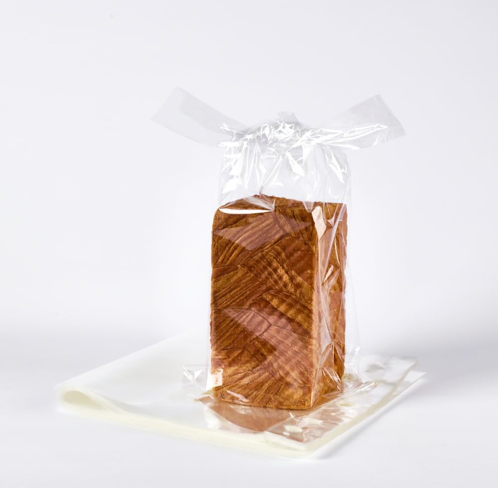 Lesibag 9 x 15 inches Plastic Bread Bags - Vented T-shirt Micro Perforated Bakery Bags with Handles for Homemade Breads (100 pcs