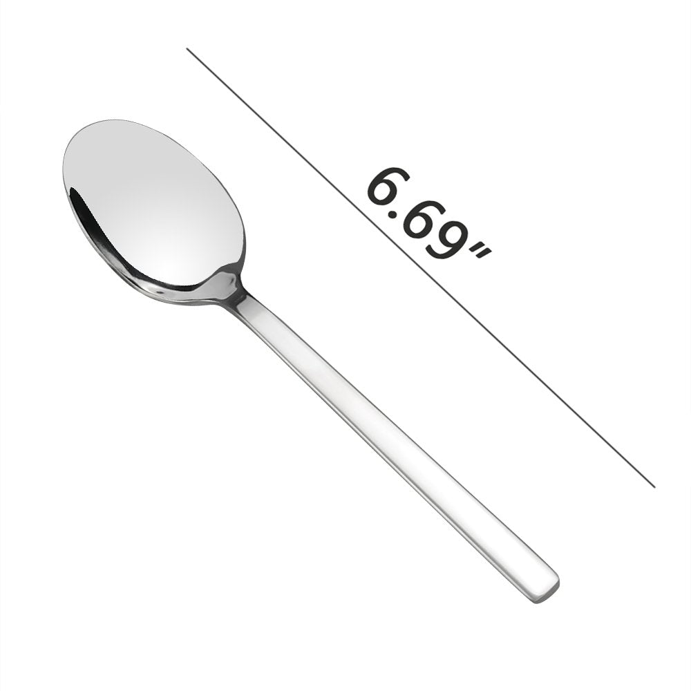 Doryh Stainless Steel Dessert Spoons Set, 12-Piece, 6.69 Inches