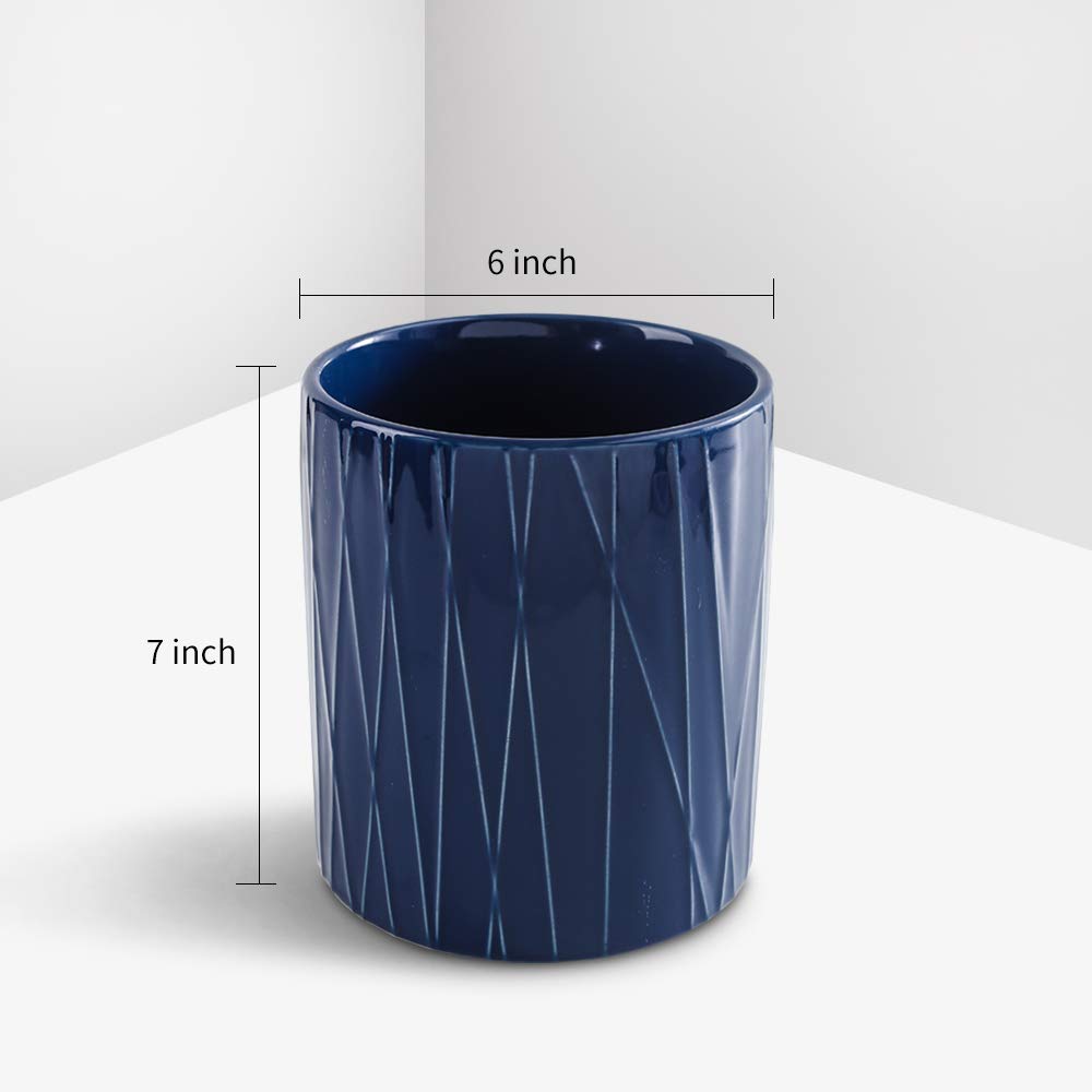 Koov Kitchen Utensil Holder, Large Ceramic Utensil Crock, Deep And Stable, Containers For Household Or Kitchen Use (Aegean)