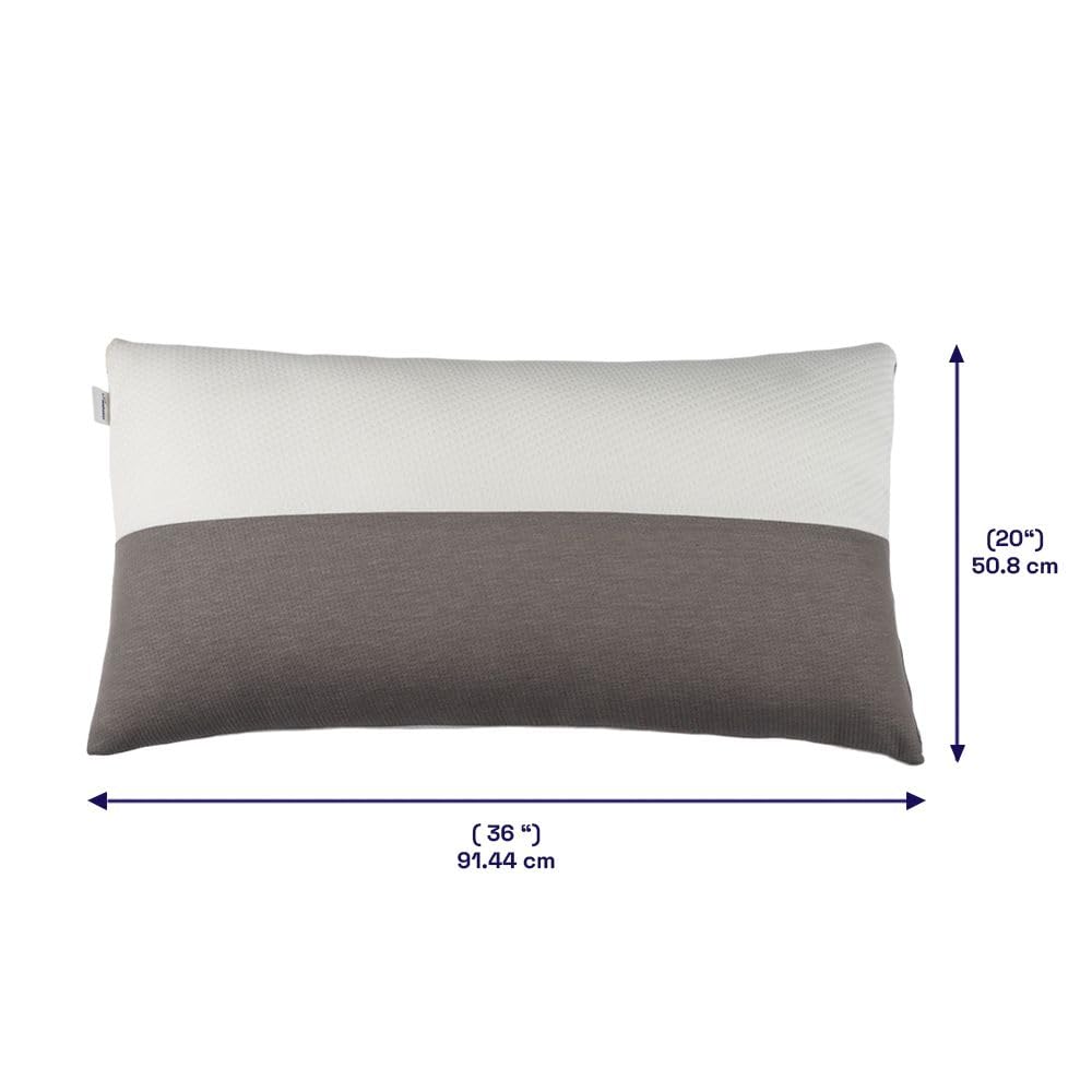 Wakefit Height Adjustable Hollow Fibre Sleeping Pillow with Zip | Set of 4 (White and Grey, 36 X 20 Inch) 3 Months Warranty - Ho