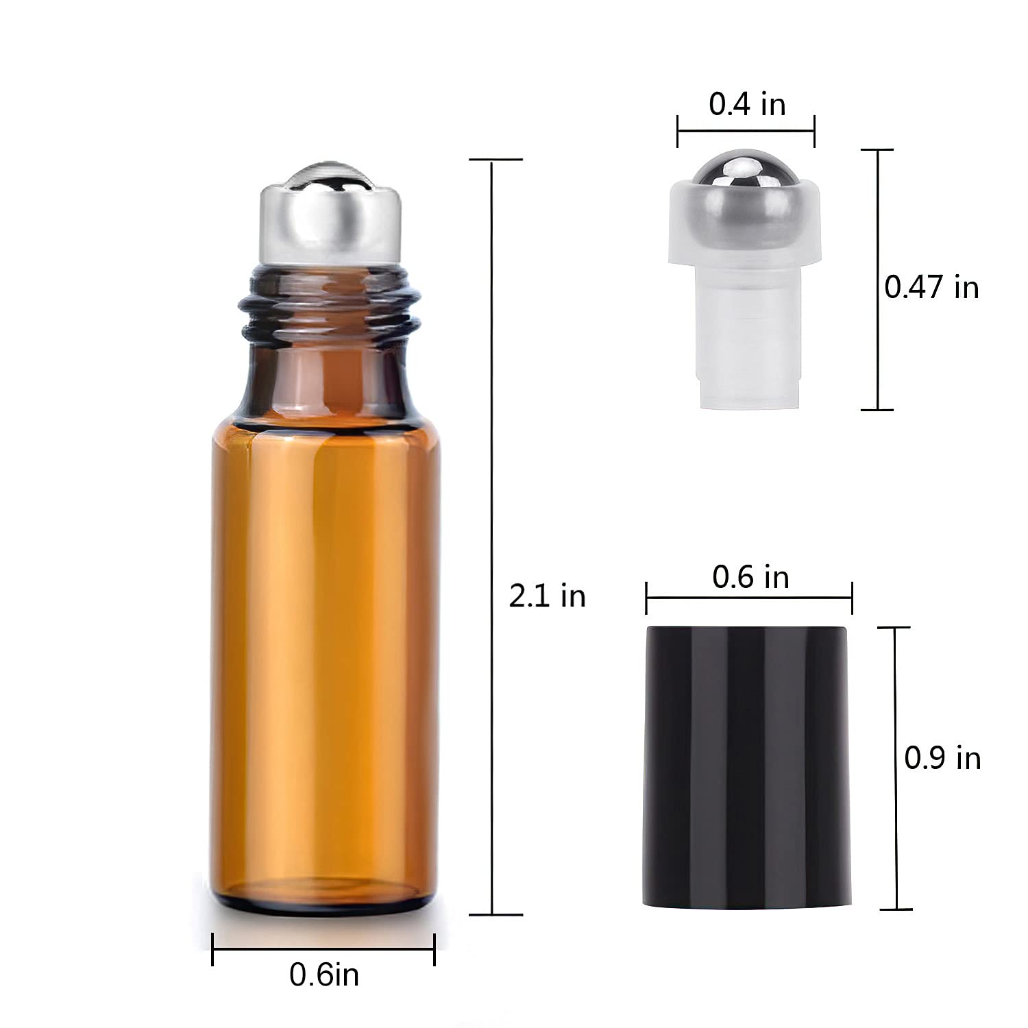 Easytle Essential Oil Roller Bottles  24 Pack Amber Glass Roller Bottles 5ml  Roller Balls for Essential Oils  Roll on Bottles (96 Pieces Labels  4 Funnels  4 Dropper  2 Opener)