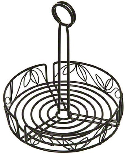 American Metalcraft Ldcc18 Wrought Iron Condiment Rack With Leaf Design, 7-3/4-Inch, Black