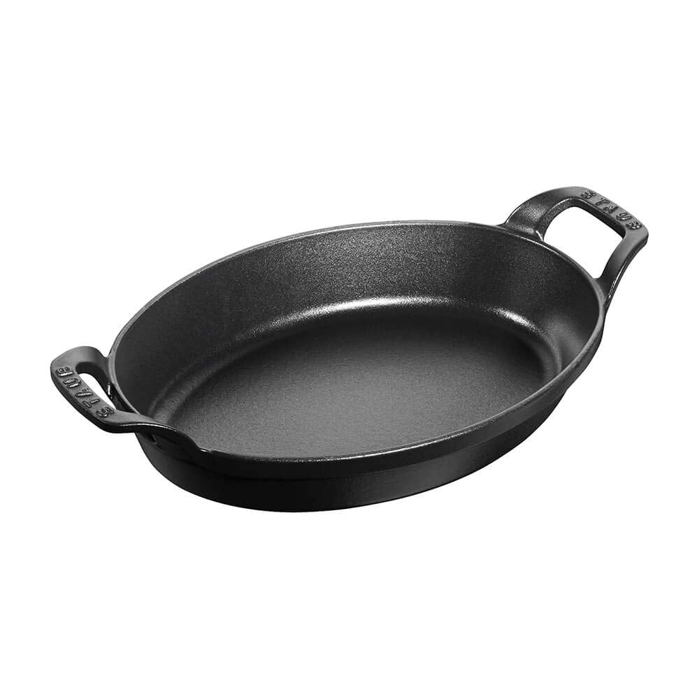 Staub Oval Roasting Dish  9.5 x 6.75  1Qt  Black Matte