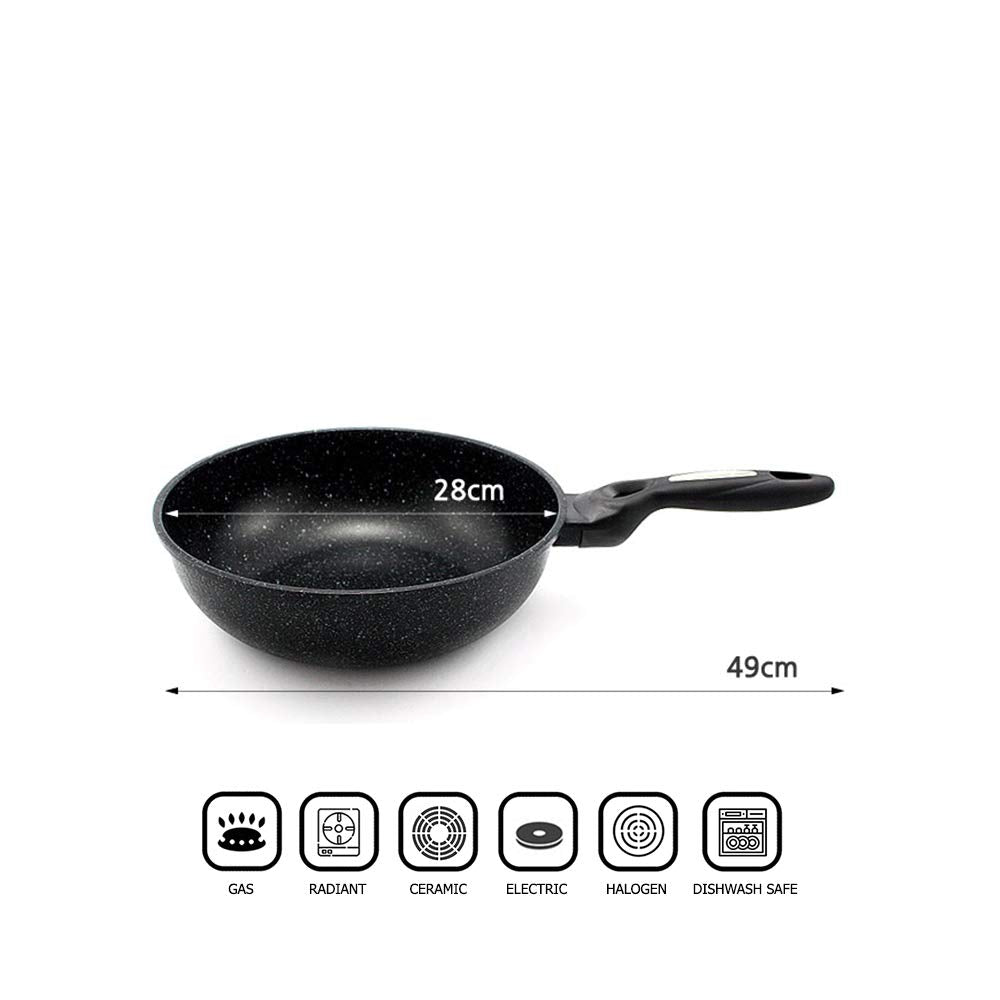 Dream Chef Marble Coated Cast Aluminum Non Stick Frying Wok (28Cm / 11 Inch)