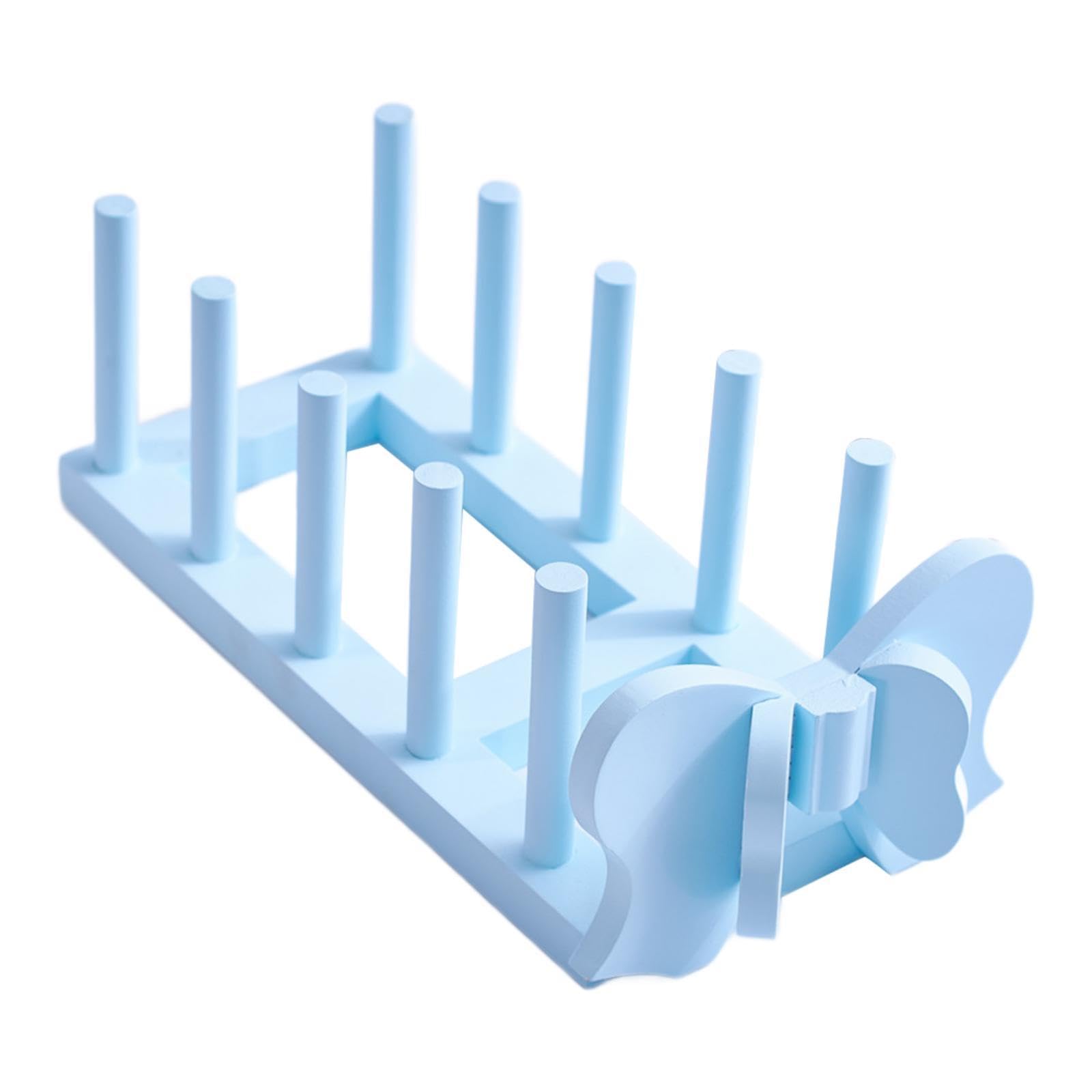 Myaddiction Wooden Dish Rack Plate Storage Rack Plate Rack Stand For Home Cupboard Decor Blue