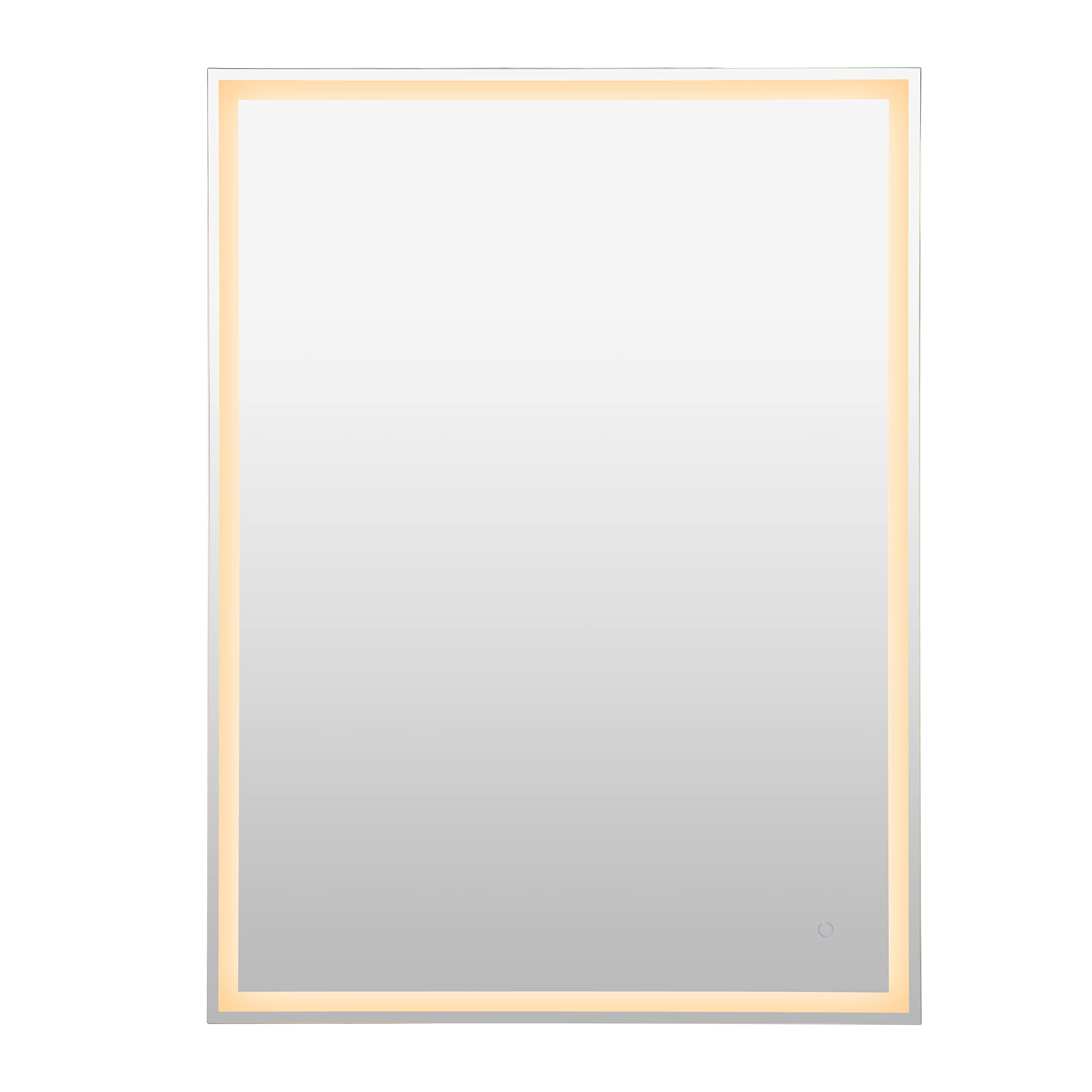 JONATHAN Y MIR100A-3648 Pax 48'' x 36'' Rectangular Frameless Anti-Fog Aluminum Front/Back-lit Tri-Color LED Bathroom Vanity Mirror with Smart Touch Control  White