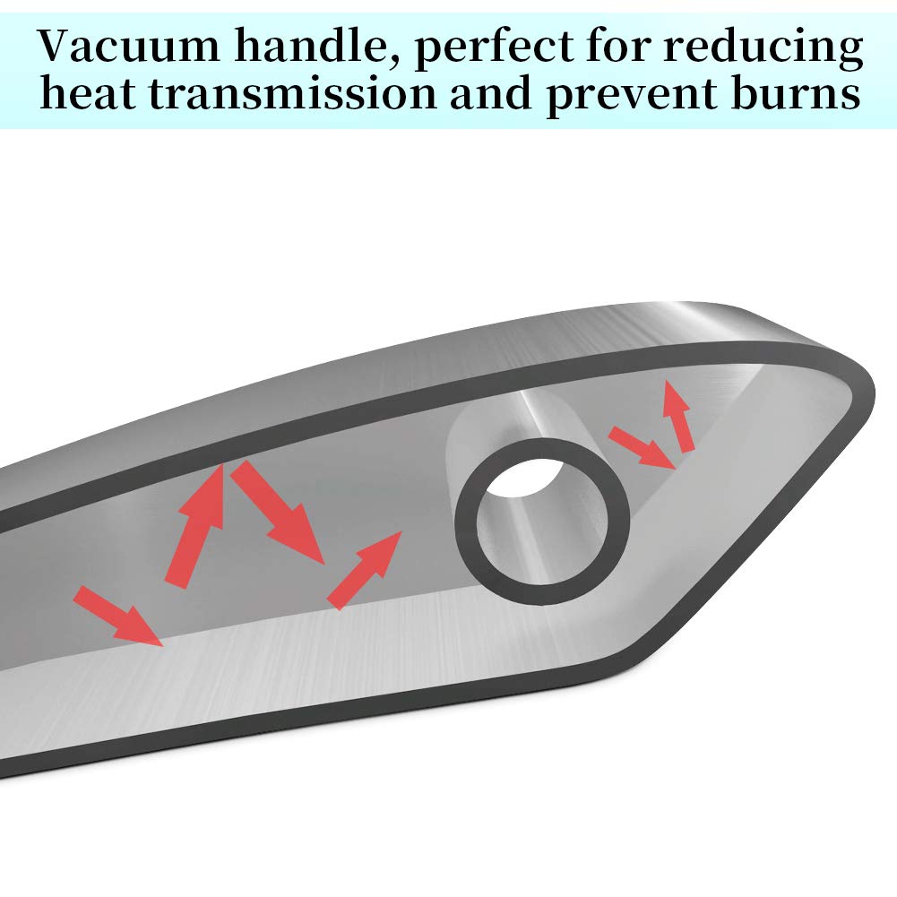 Newness Slotted Spoon, [Rustproof, Integral Forming, Durable] 304 Stainless Steel Widen Skimmer With Vacuum Ergonomic Handle, Co