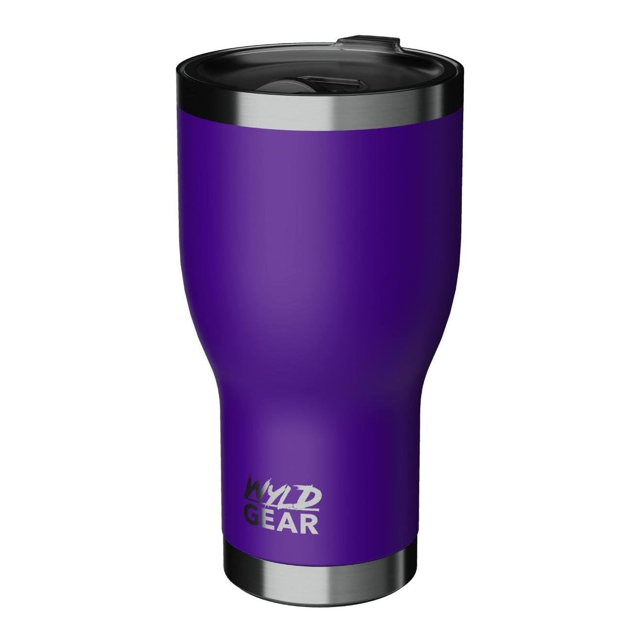 Wyld Gear Tumbler - Stainless Steel, Vacuum Insulated Travel Mug With Lid - 30Oz Purple