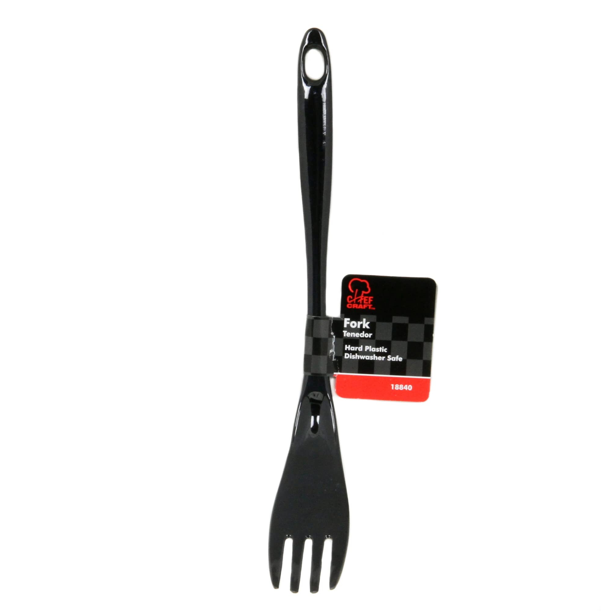 Chef Craft Basic Melamine Meat Cooking Fork, 12 Inch, Black