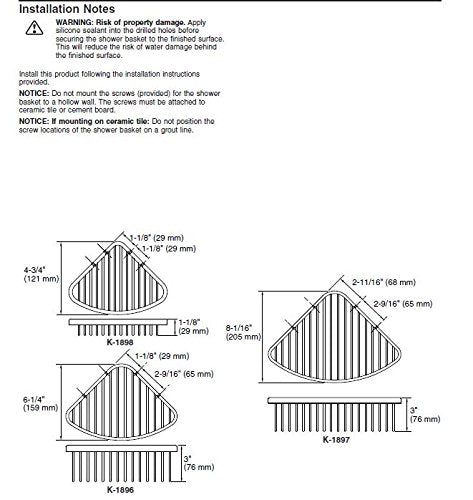 Kohler K-1897-Sn Large Shower Basket, Vibrant Polished Nickel