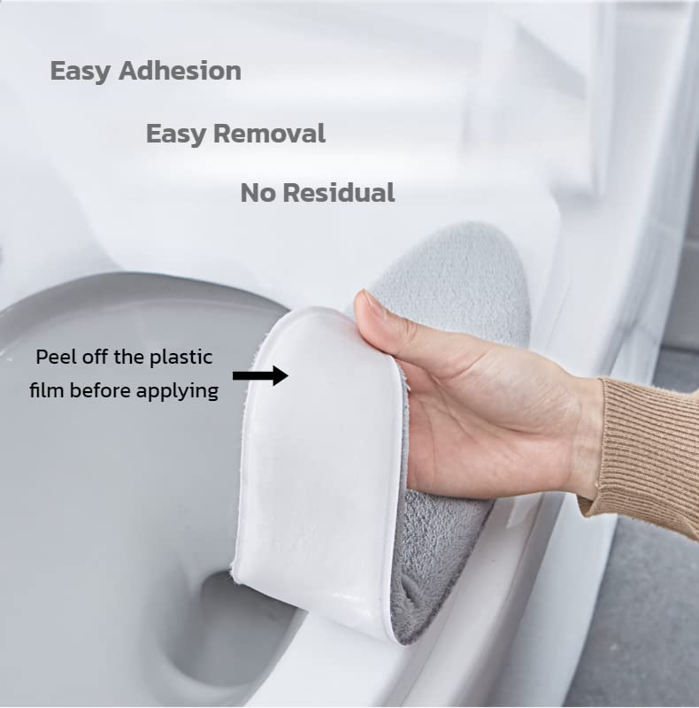 Swepgoods Thick Warm Cushioned Toilet Seat Cover | Stick-On Washable Reusable Toilet Memory Foam Cushion Pad For Elongated Toile