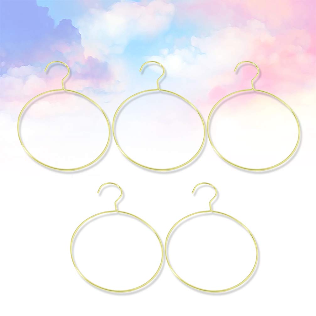 Zerodeko Heavy Duty Hangers 5Pcs Round Circle Hanger Space- Saving Hanger Thong Underwears Display Ring Hanger Display Hoop Rack