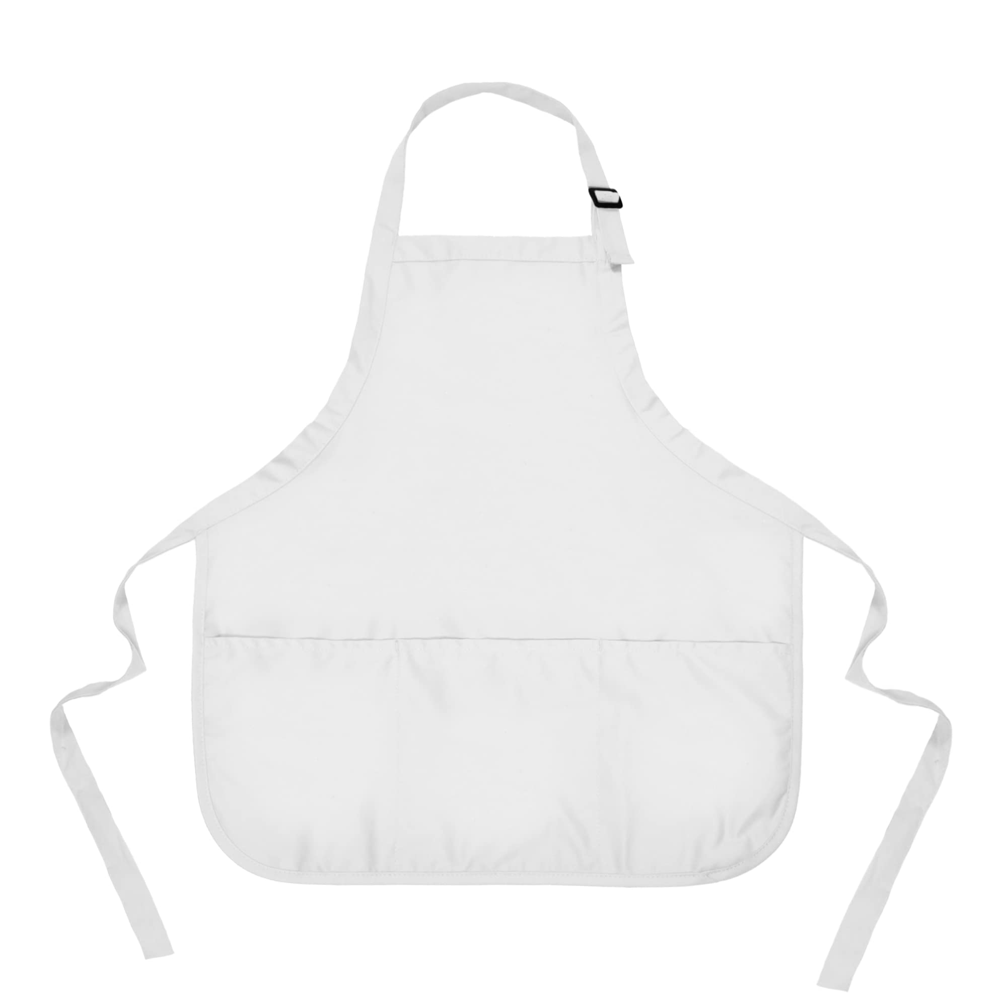 Apron Commercial Restaurant Home Bib Spun Poly Cotton Kitchen Aprons (3 Pockets) 1/White Ad