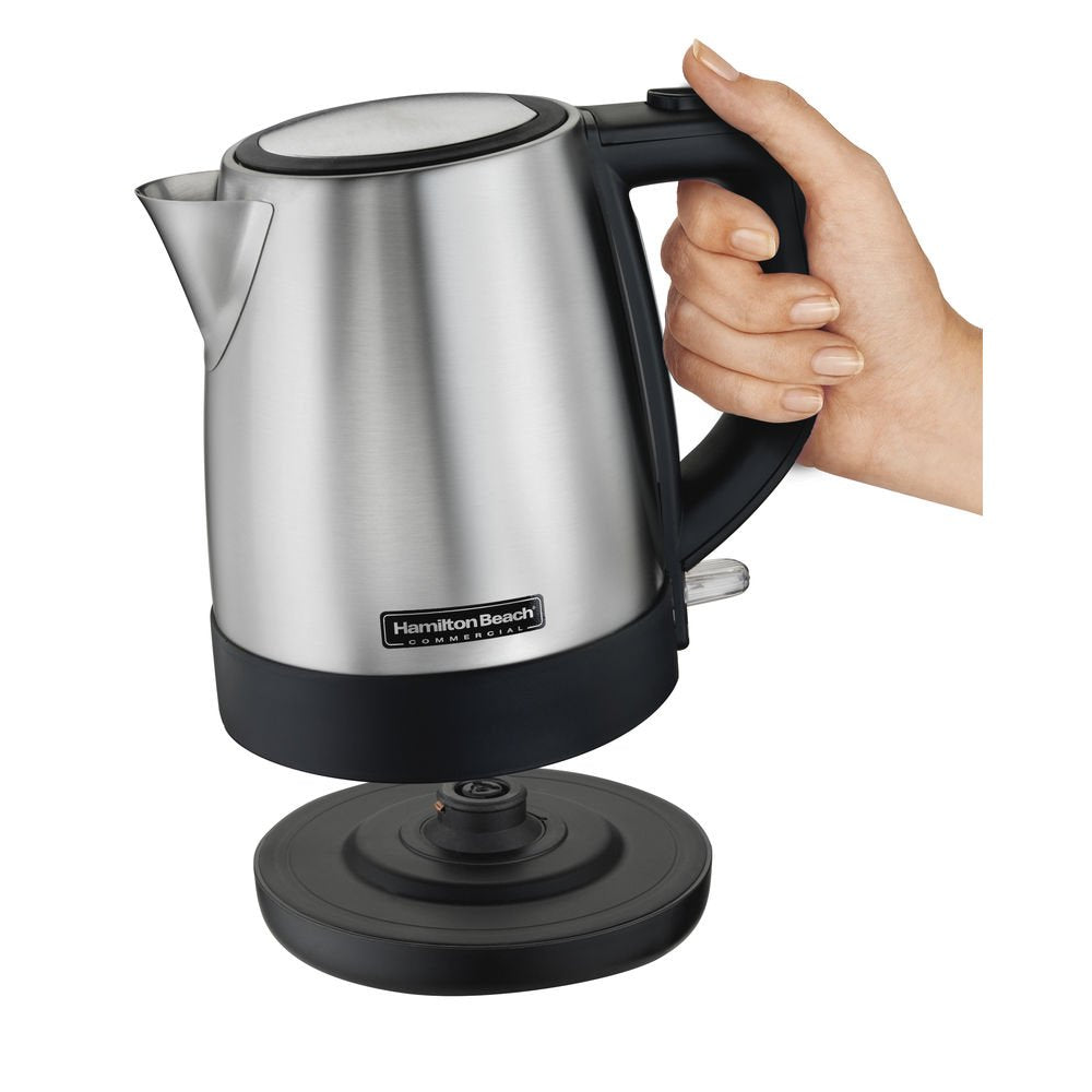 Hamilton Beach Commercial Hke110 1 Liter Hot Water Tea Kettle, Hospitality Rated, Stainless Steel