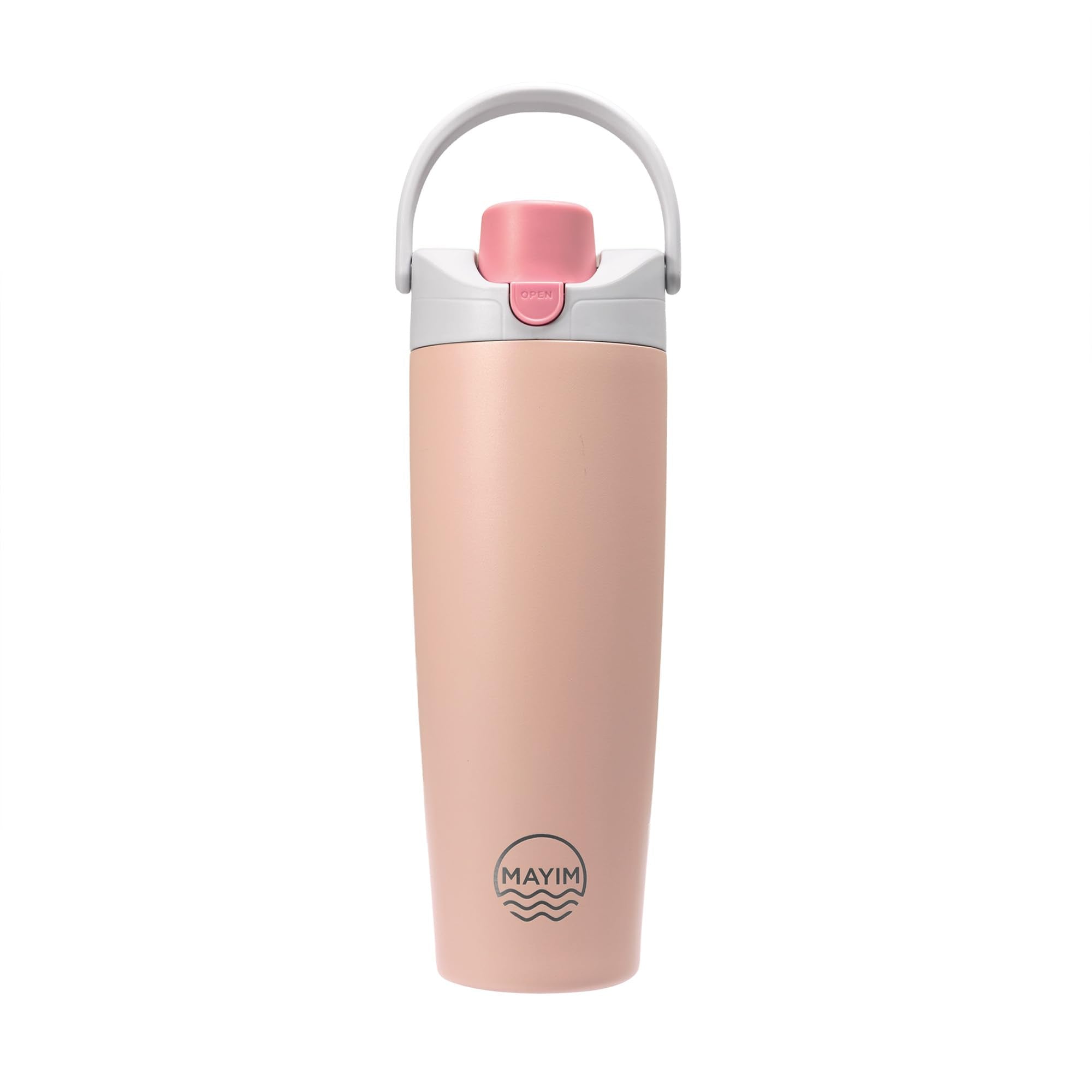 Mayim SnapSip Insulated Water Bottle 30 oz with Straw, OnePress Flip Lid, Auto PopUp Straw, SlideLock Leakproof Cap, Chug Mo
