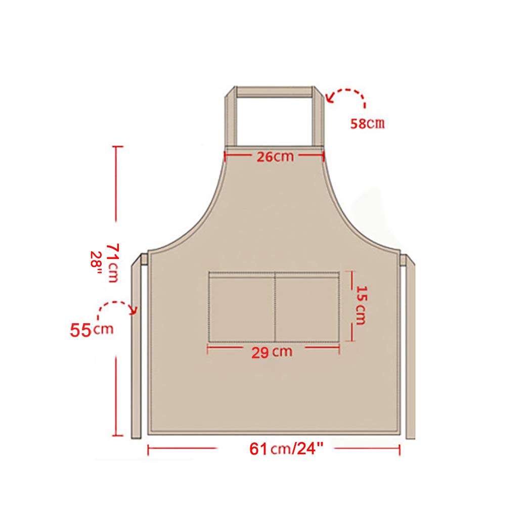Loyhuang Total 6Pcs Red Aprons Bulk For Women Unisex Plain Colour Bib Aprons With 2 Front Pockets Washable Apron For Painting Co