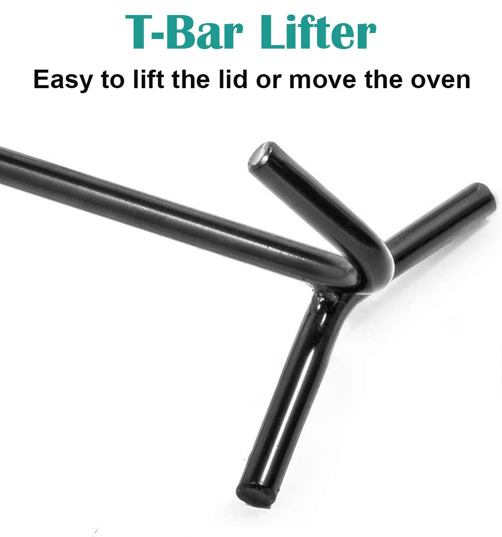 Camp Cast Iron Dutch Oven Lid Lifter And Folding Finish Camp Dutch Oven Lid Stand Can Be Used As Trivet, Lifter And Skillet Hold