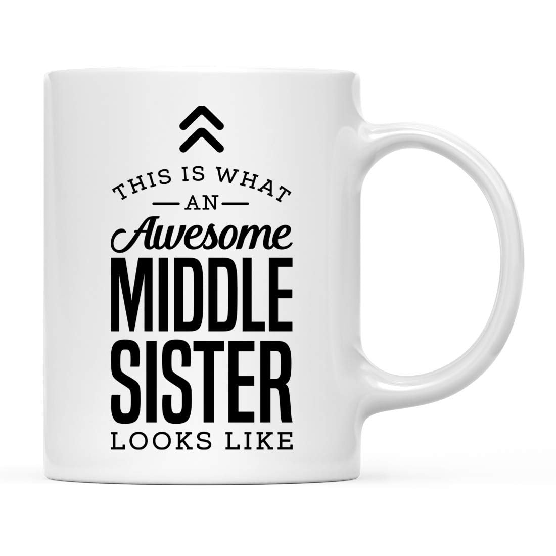 Andaz Press 11oz. Ceramic Coffee Tea Mug Gift, This is What an Awesome Middle Sister Looks Like, 1-Pack, Birthday Gift Ideas Cow