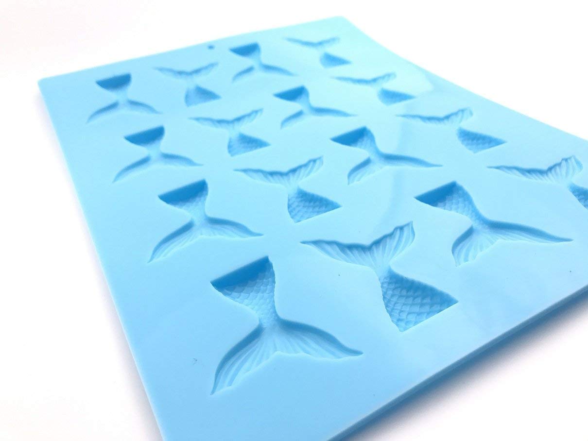 16 Cavity Gummy Mermaid Tail Mold Diy Candy Gelatin Maker Fishing Lures Cake Decorating Jello Shots Cupcake Topper Soap Chocolat