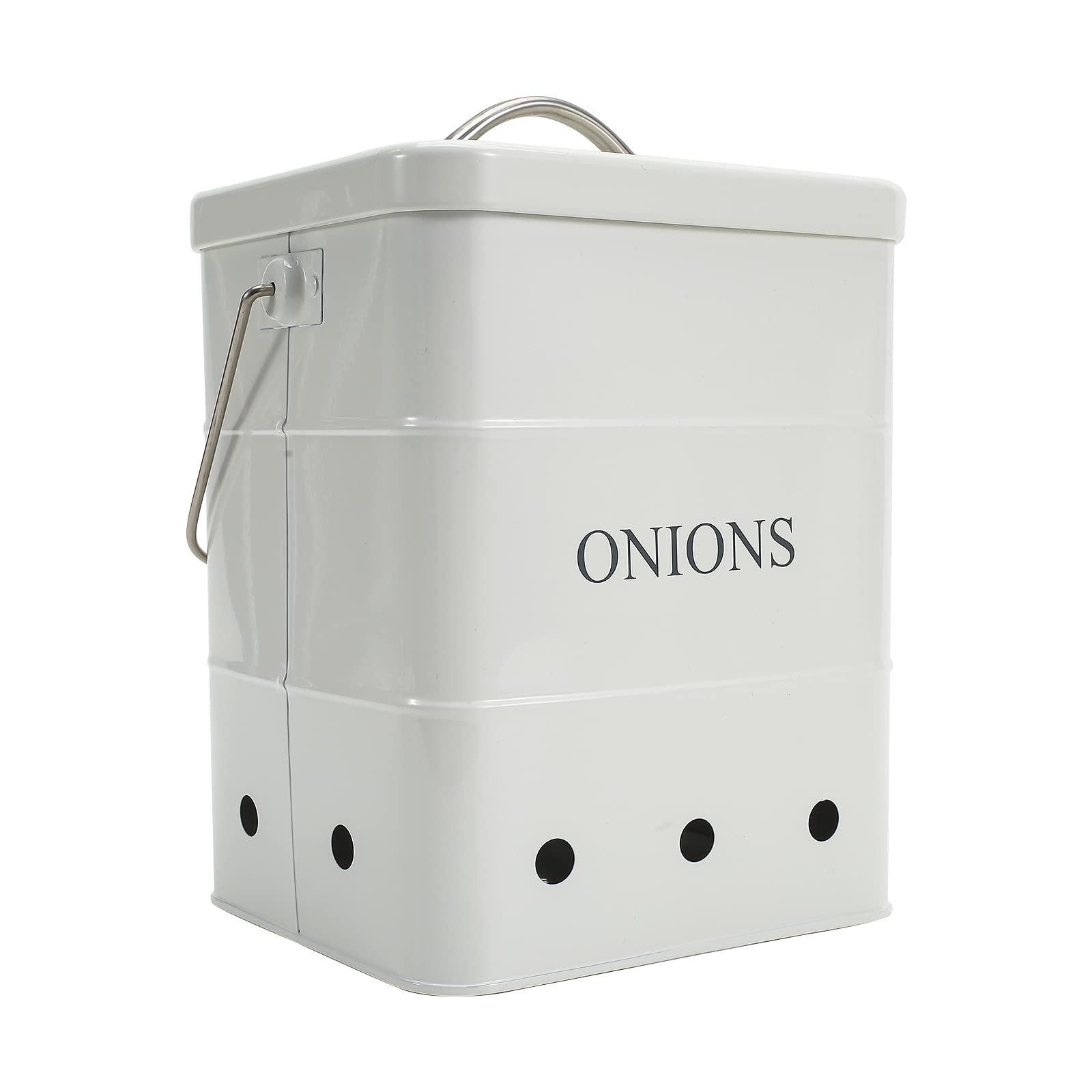 Xbopetda Onion Storage Bin, Metal Storage Tin For Onion, Kitchen Storage Canister With Aerating Tin Storage Holes - Kitchen Pant
