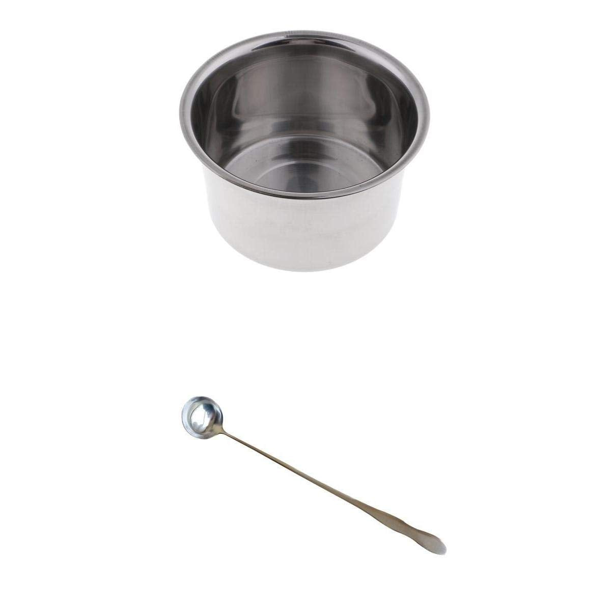 Merishopp 2 Pieces Stainless Steel Wax Melting Pot Double Boiler & Long Handle Spoon