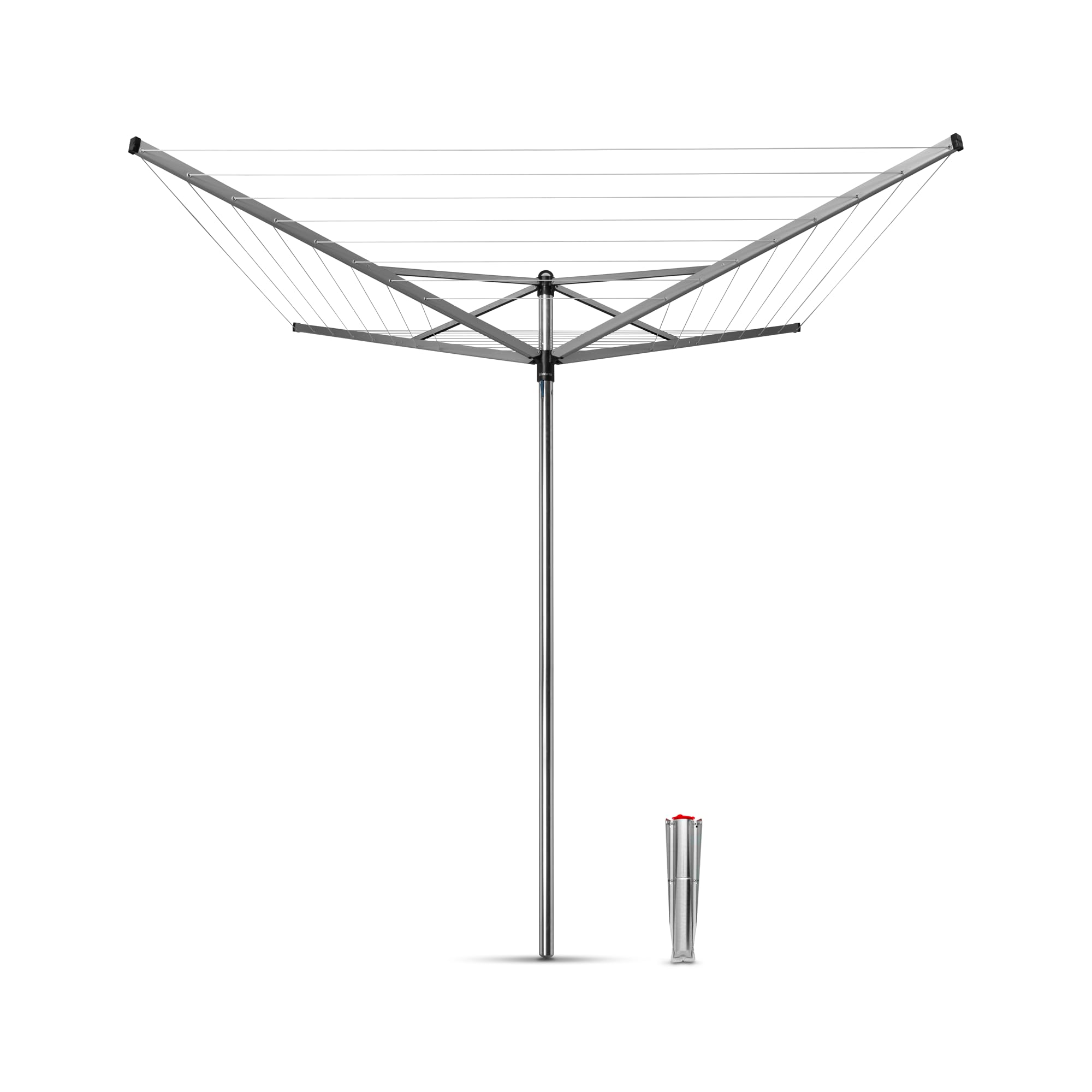 Brabantia Topspinner Rotary Dryer Clothesline with Ground Spike  131 feet  Silver