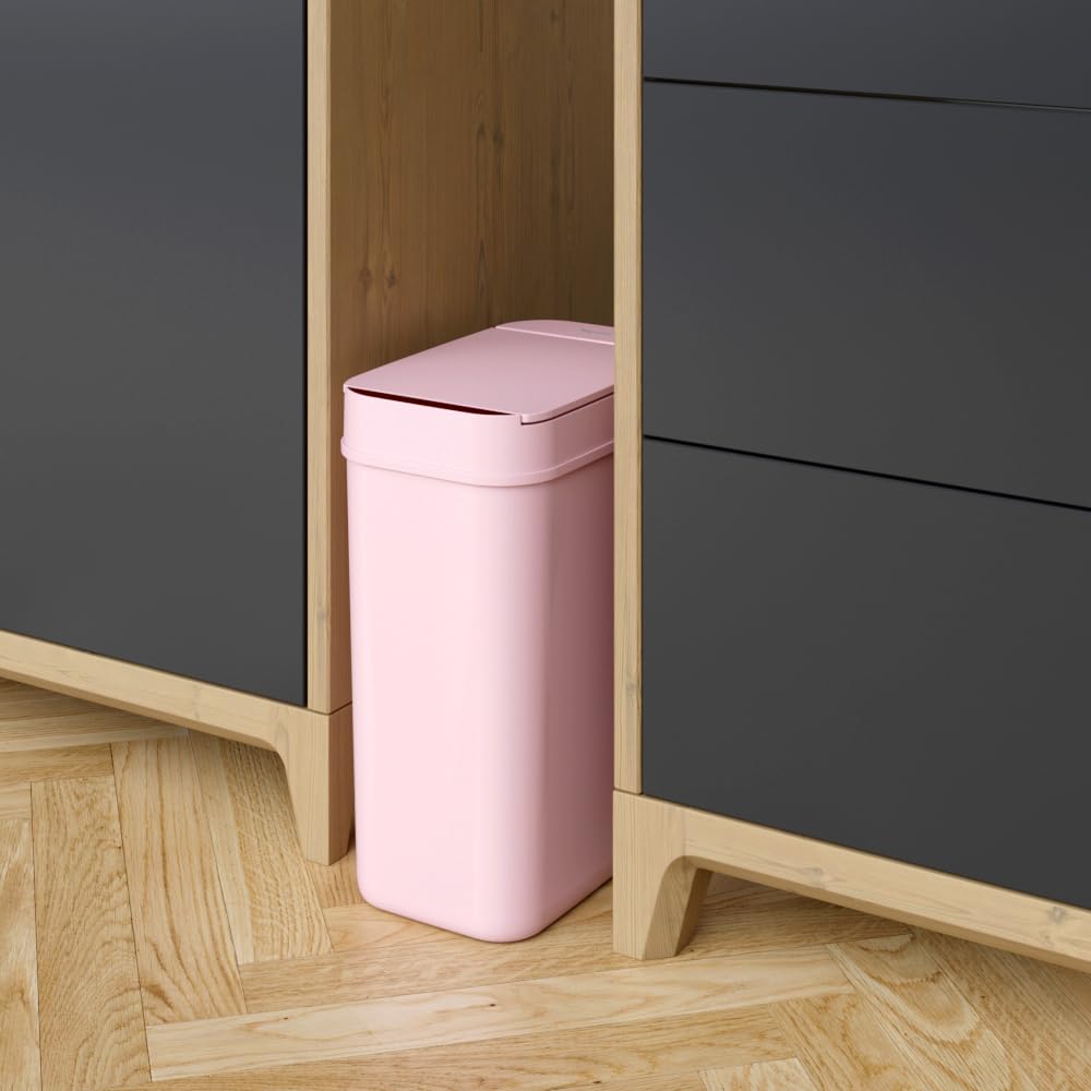 Itouchless 3 Gallon Sensor Pink Bathroom Trash Can, Your Purchase Supports The Breast Cancer Research Foundation, 10 Liter Slim