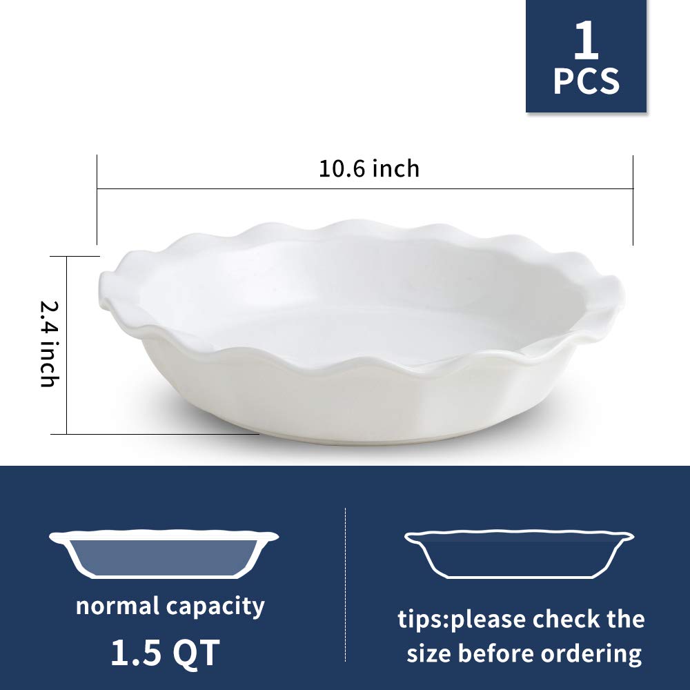 Koov Ceramic Pie Dish, 9 Inches Pie Pan, Pie Plate For Dessert Kitchen, Round Ceramic Baking Dish Pan For Dinner, Gradient Serie