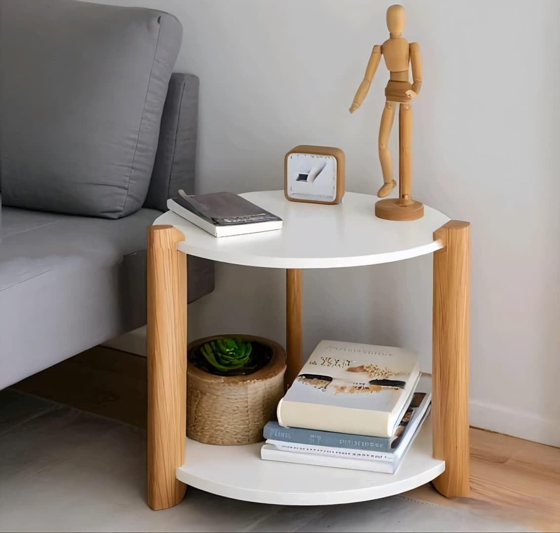Modern Round Side Table, Home Decor For Living Room, Bed Side Tables For Bed Room, Stools For Home, Furniture For Home, 2Tier W