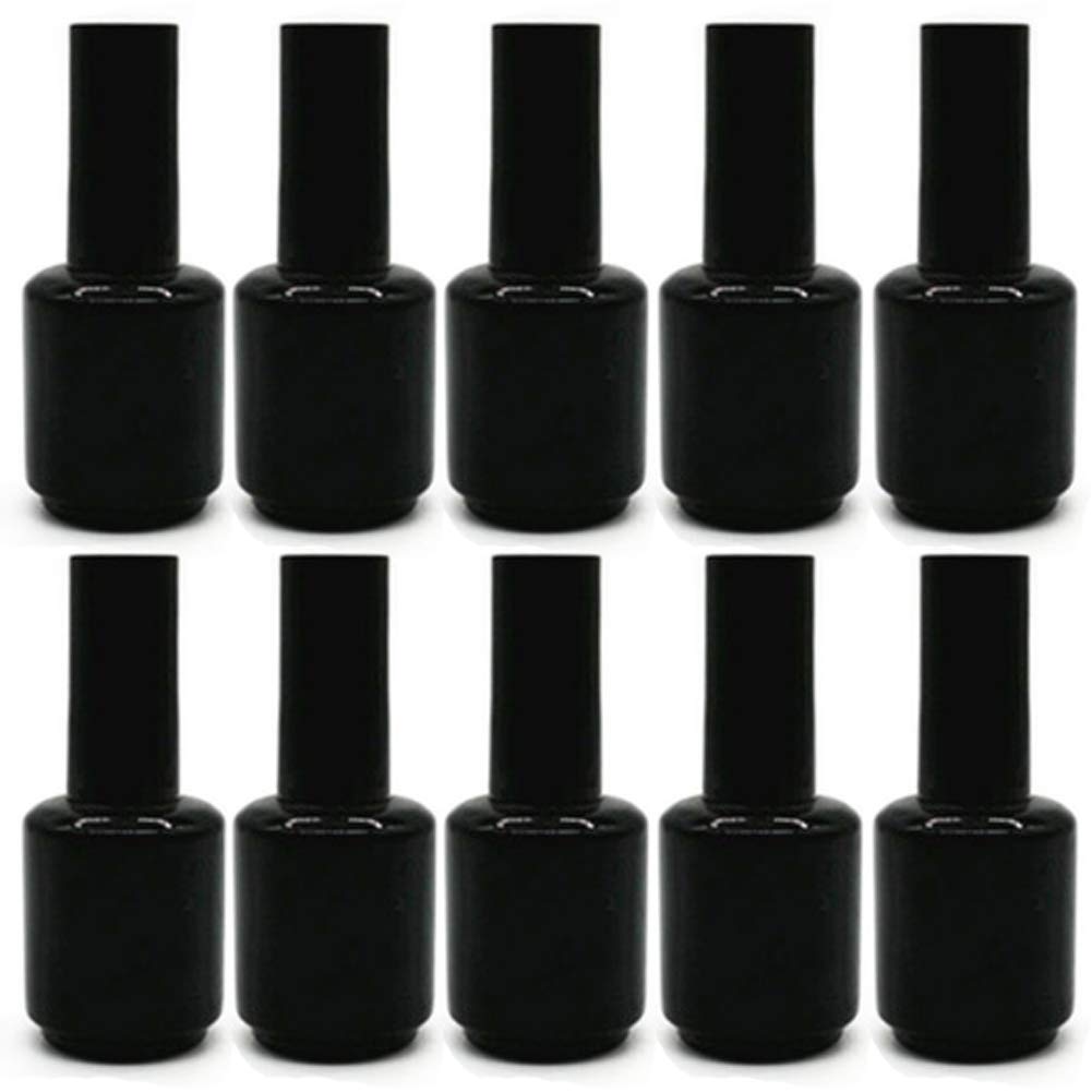 Constore 10Pcs Nail Polish Bottles Vials With Black Brush Cap Nail Art Sample Containers Storage Holder Diy Beauty Tools Refilla