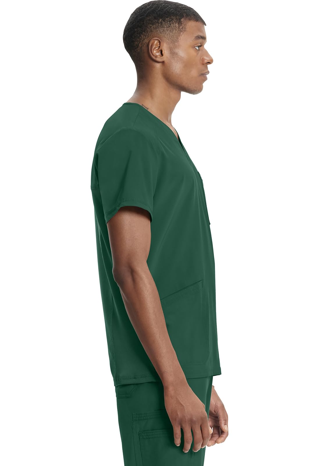 Cherokee Infinity Men Scrubs Top V-Neck Plus Size Ck900A, 5Xl, Hunter Green