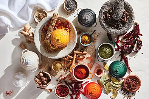 Le Creuset Stoneware Set Of 4 Mini Cocottes With Cookbook, 8 Oz. Each, Marseille