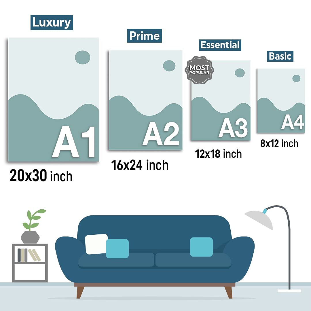 LAMRON Lionel messi Barcelona Wall Decoration Art Framed Poster, 12 Inch x 18 Inch, Matt Laminated Poster with 0.5 Inch Black Wo