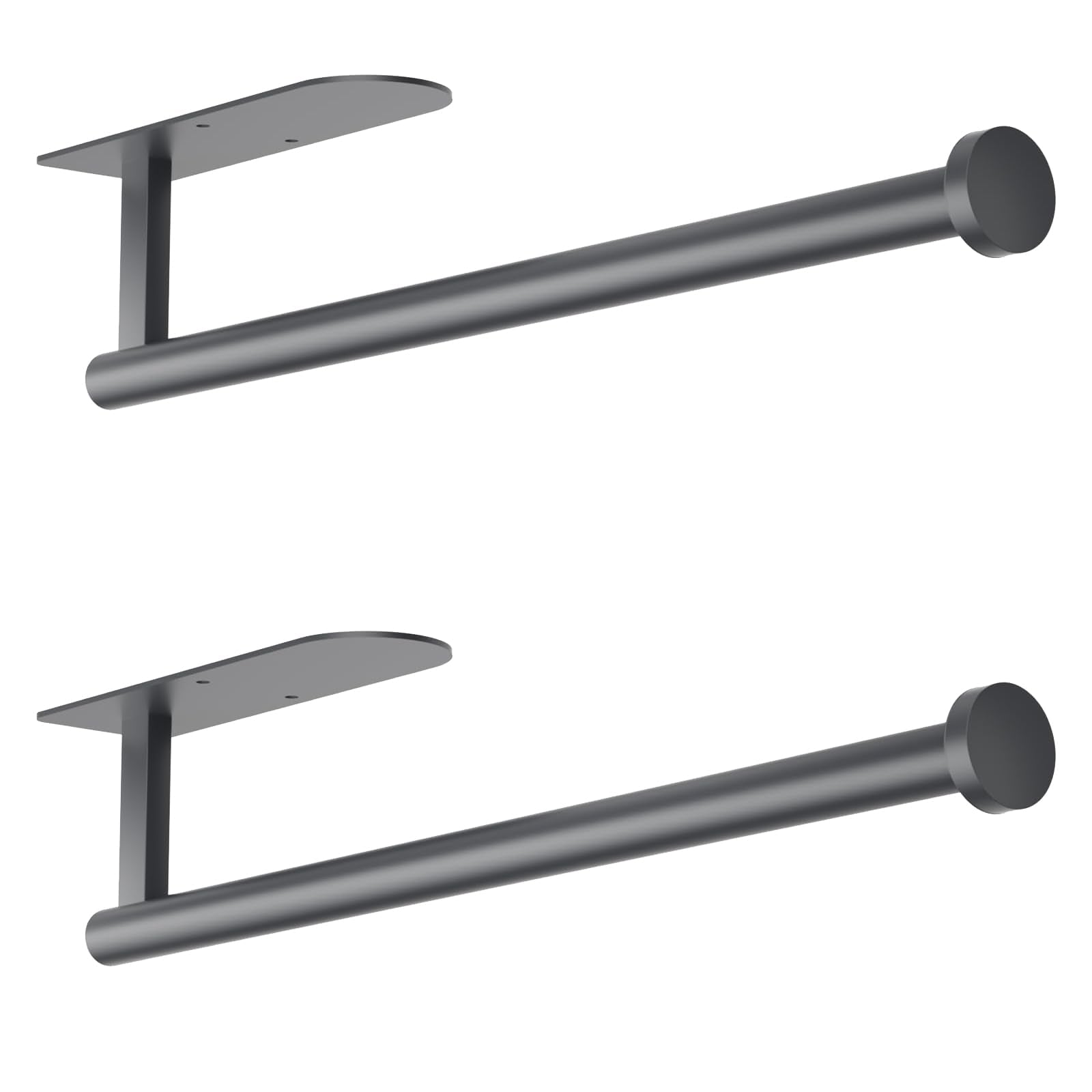 Paper Towel Holder, Self Adhesive or Screw Mounting, 2Pcs Grey Paper Towel Holder Wall Mount, SUS304 Stainless Steel Under Cabin