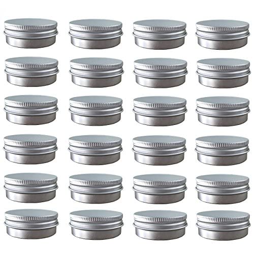 Joywee Aluminum Tin Jars, Cosmetic Sample Metal Tins Empty Container Bulk, Round Pot Screw Cap Lid, Small Ounce For Candle, Lip