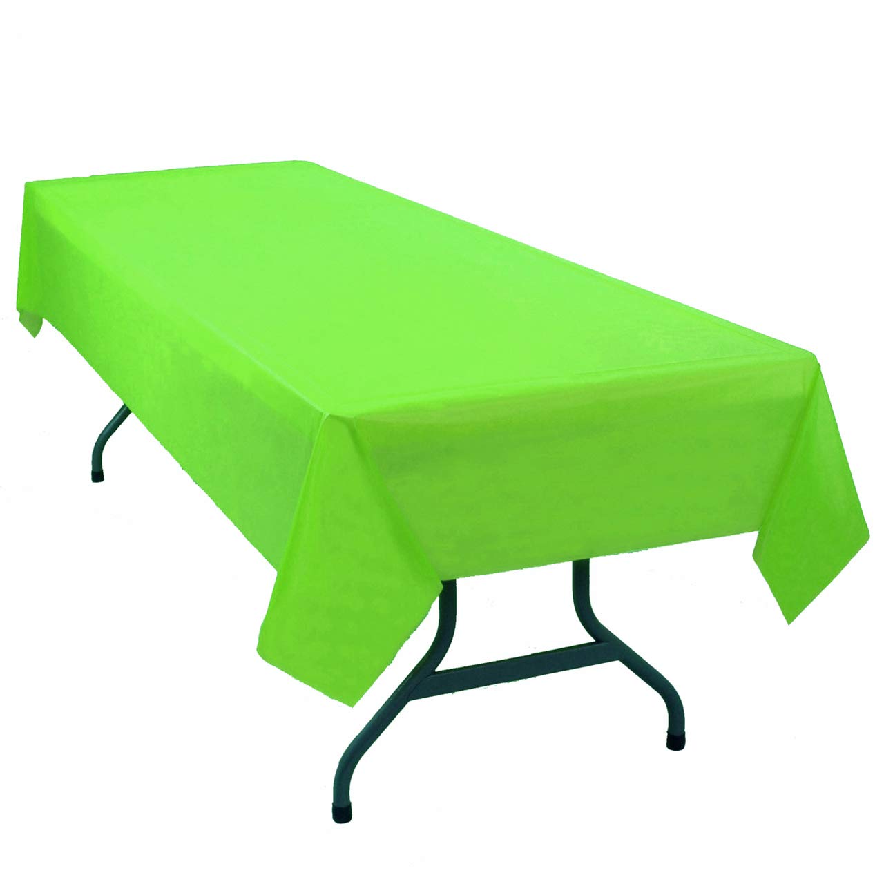 Qsd Lime Green Disposable Plastic Tablecloth 48-Pack 54 Inch. X 108 Inch. Rectangle Table Cover By Quality Supplies Direct (30+