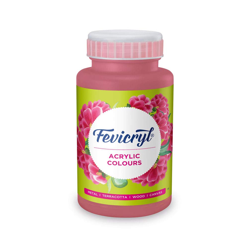 Fevicryl Acrylic Colour Salmon Pink 500Ml | Art & Craft, Diy, Rich Pigment, Non-Craking Paint For Canvas, Wood, Leather, Earthen