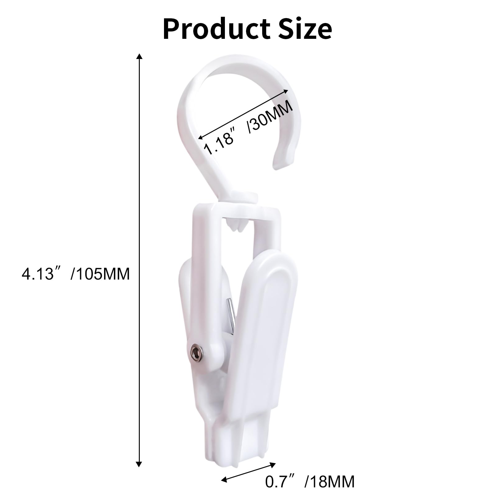 12 Pcs Super Strong Plastic Swivel Hanging Hooks, Curtain Clips, Clothes Pins, Beach Towel Clips, Home Swivel Laundry Clips For