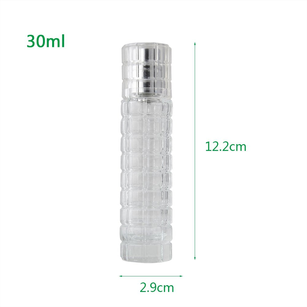 Enslz Glass Empty Bottle Refillable Perfume Atomizer Spray Perfume Bottles 1 Ounce, Travel Cologne Bottle Portable (Gold And Sil