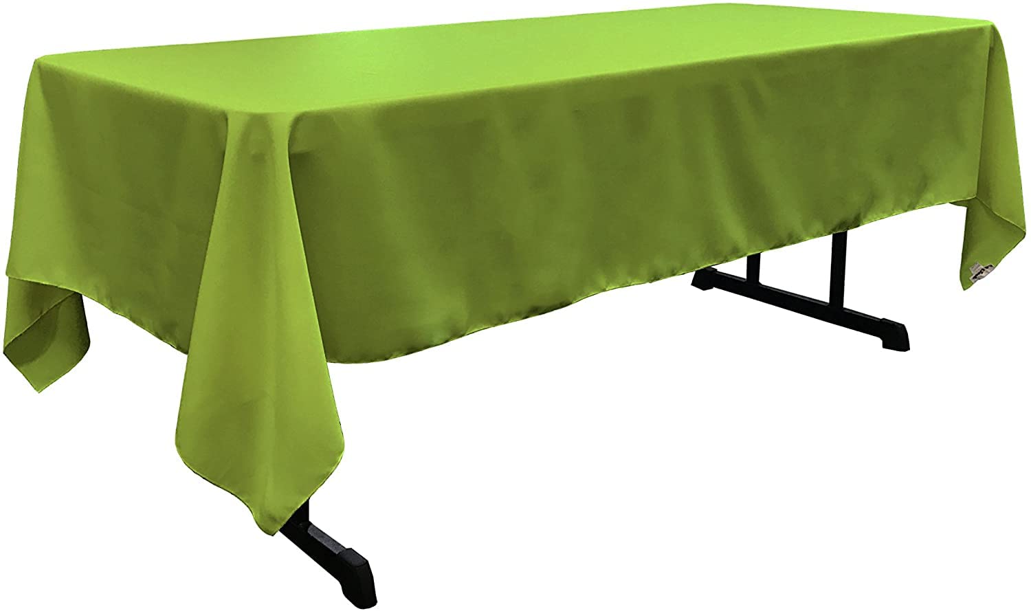 LA Linen Polyester Poplin Rectangular Tablecloth  60 by 120-Inch  Lime