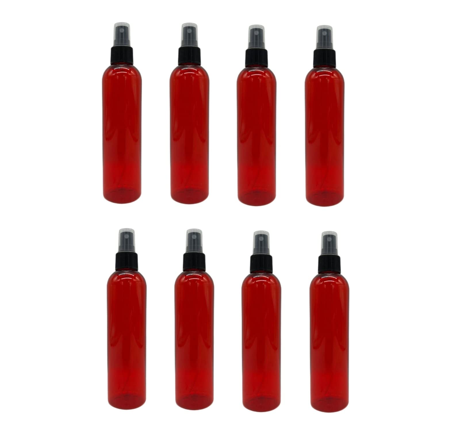 Natural Farms 8 Oz Red Cosmo Plastic Spray Bottles -8 Pack Empty Spray Bottle Refillable - Bpa Free - Essential Oils - Aromather