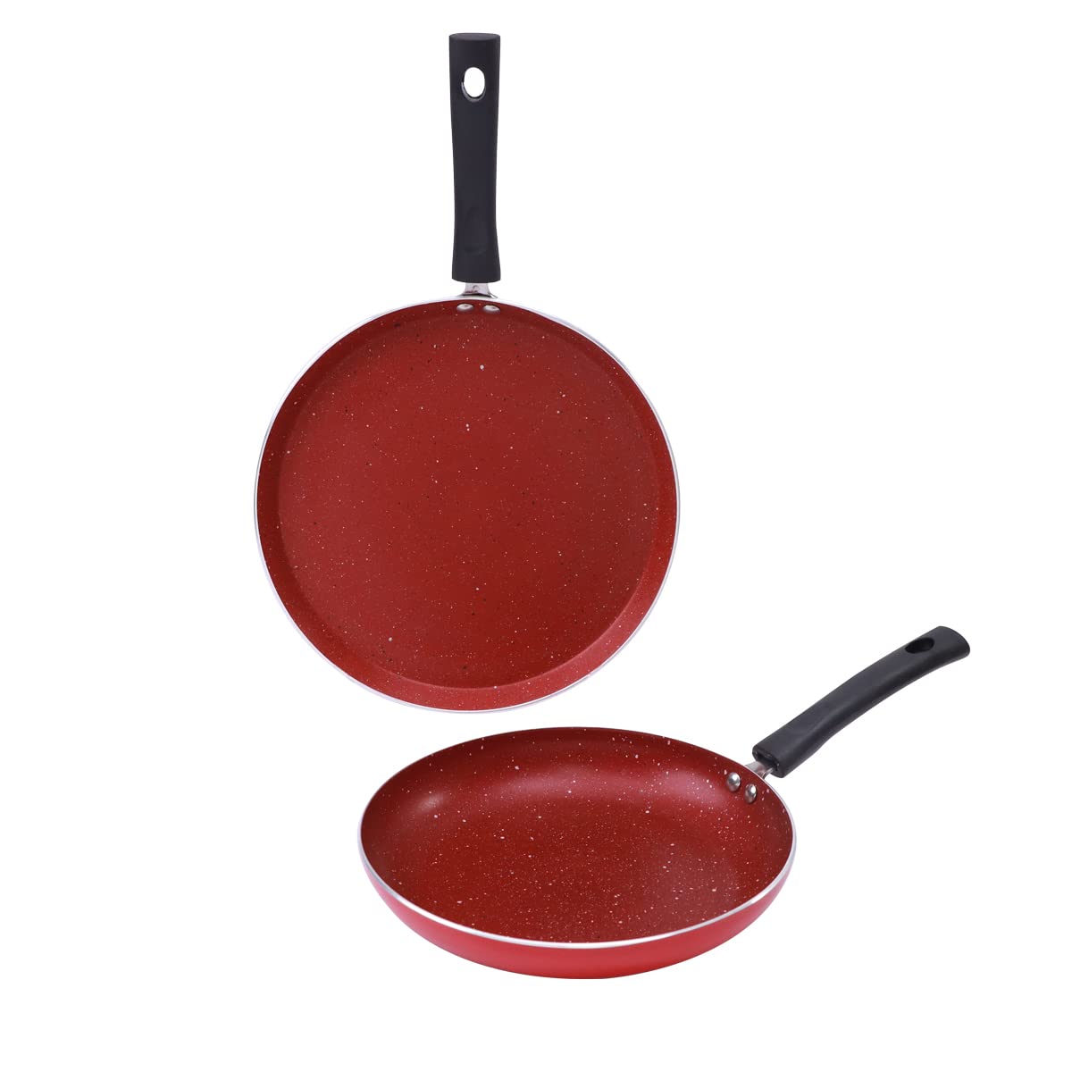 Wonderchef Valencia Non-Stick Cookware 2 Piece Set | Fry Pan 24 Cm, Dosa Tawa 28 Cm | Cool Touch Bakelite Handles | Pure Grade A