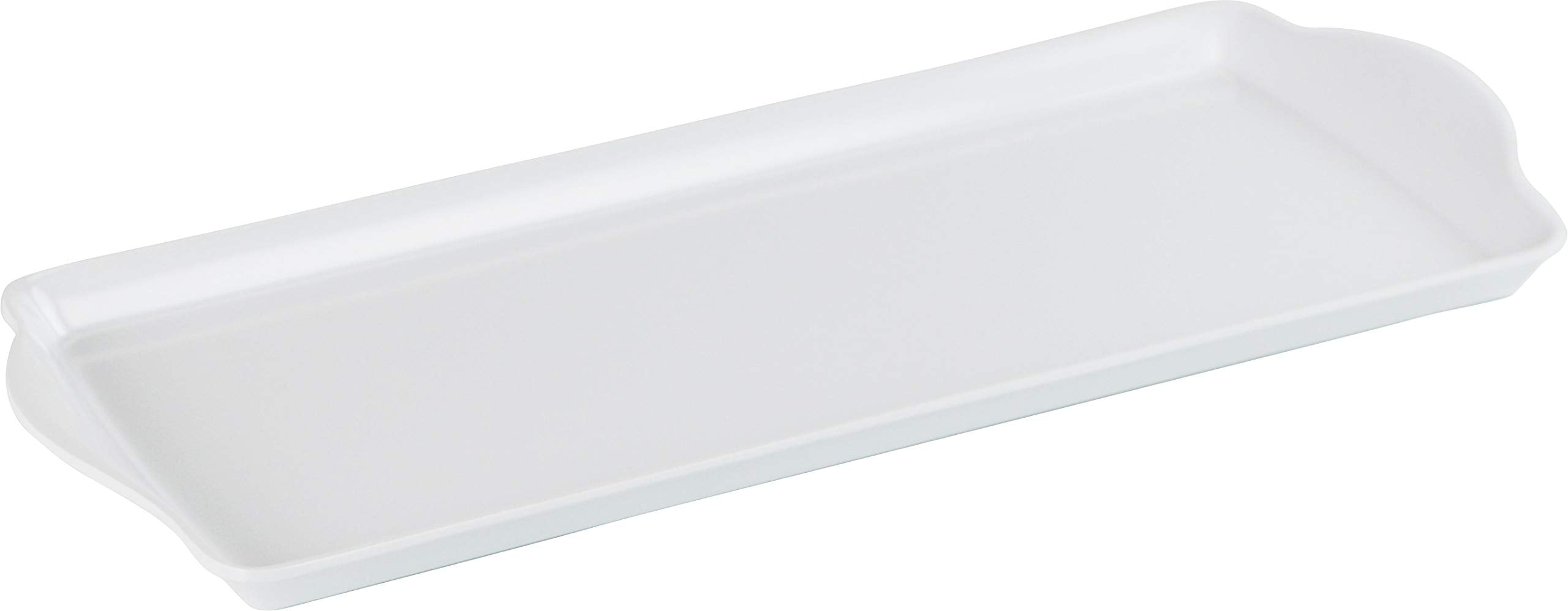 Calypso Basics Melamine Plastic Tidbit Bpa-Free, Food Safe, Multipurpose Platter Serving Tray, Bathroom/Table Organizer, White