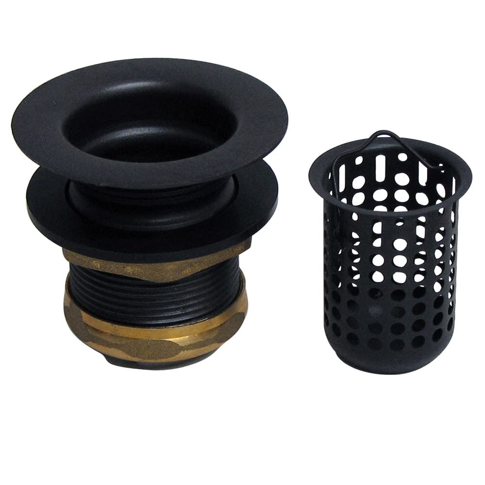 Westbrass A218-62 Junior Bar And Laundry Sink Drain Assembly With Removable Strainer Basket, Matte Black