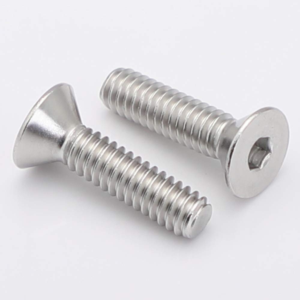 14-20 X 1-14 Flat Head Socket Cap Screws, Allen Socket Drive, Stainless Steel 18-8 (304), Full Thread, Bright Finish, 25 Pcs