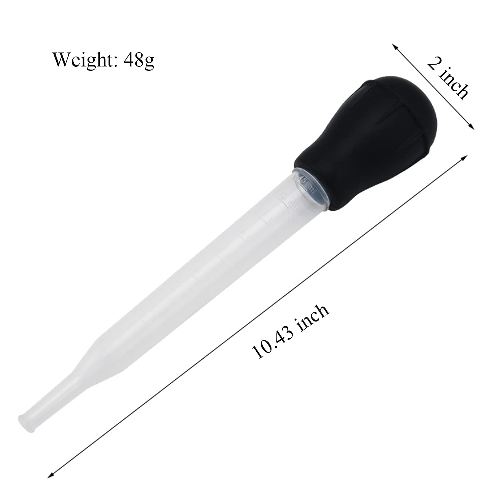 Turkey Baster Set  Turkey Injector Syringe with Cleaning Brush  Syringe Baster for Cooking - 11.5 inch Baster with Measurments for BBQ Grill Baking Kitchen Cooking